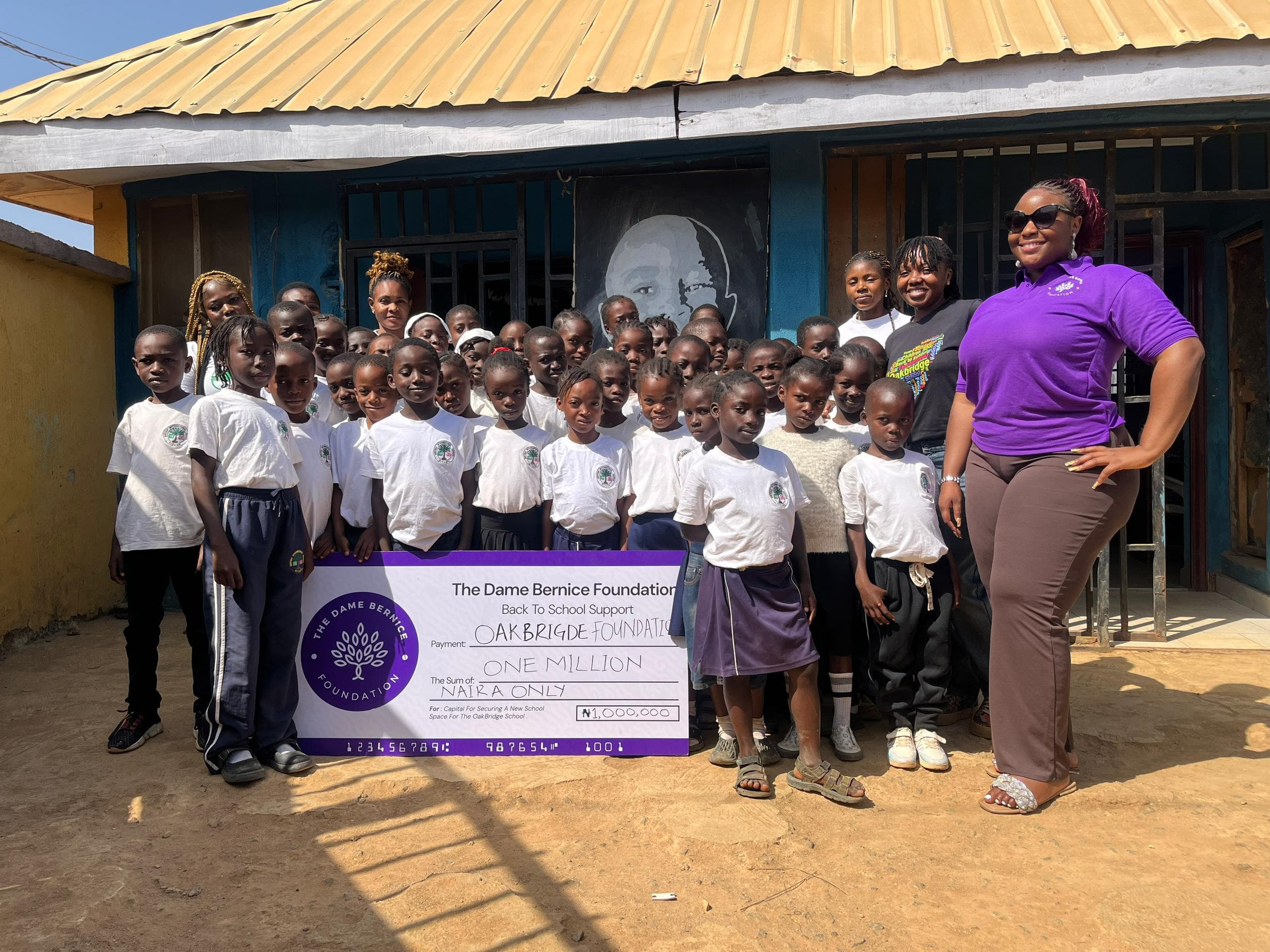 THE DAME BERNICE FOUNDATION DONATES ONE MILLION NAIRA TO THE OAKBRIDGE FOUNDATION SCHOOL